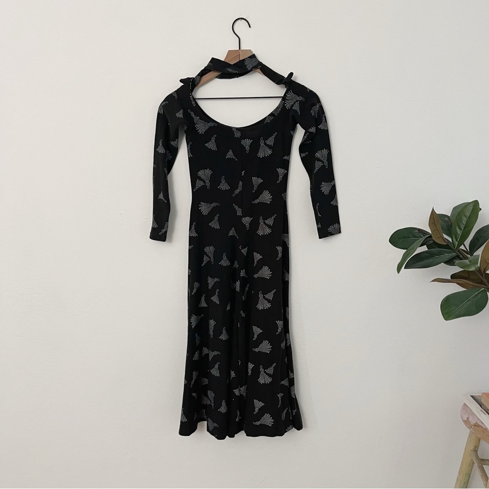 Vintage Betsey Johnson Punk Label Studded Tassel Choker Dress